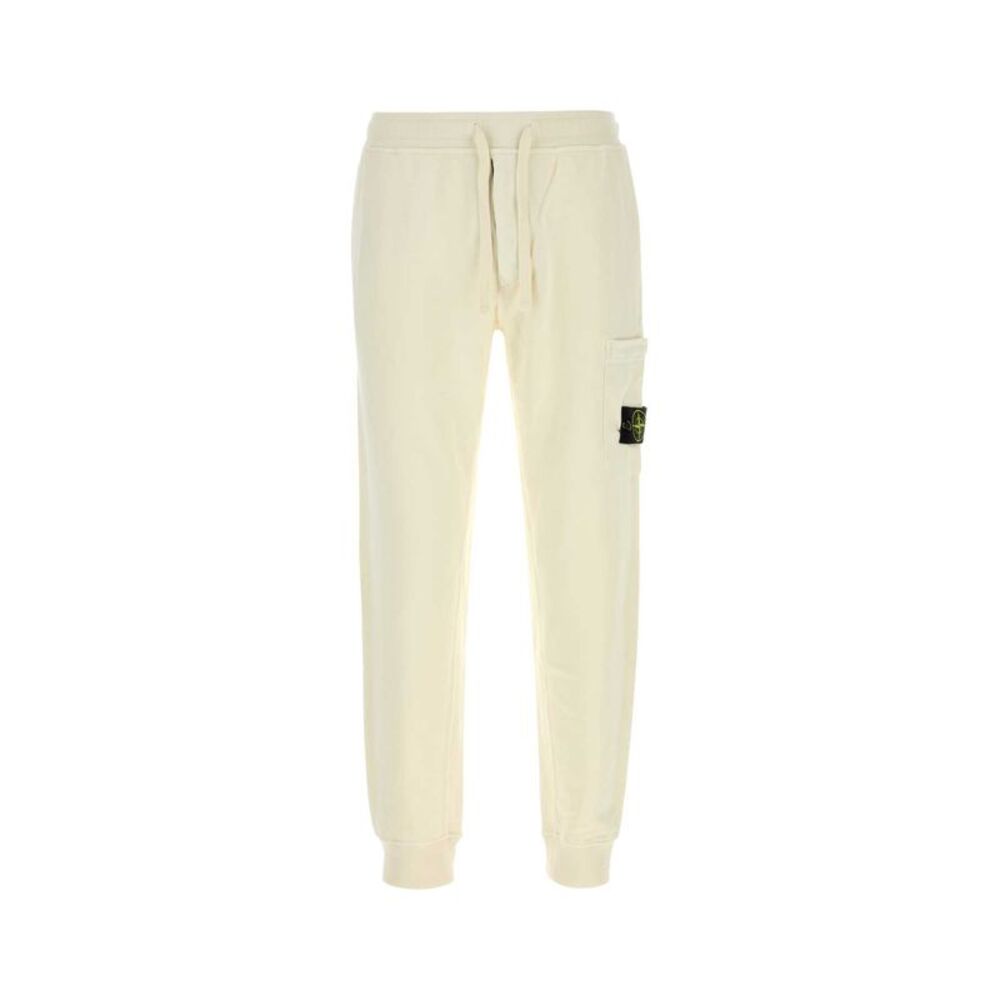 Stone Island Men Ivory Cotton Joggers